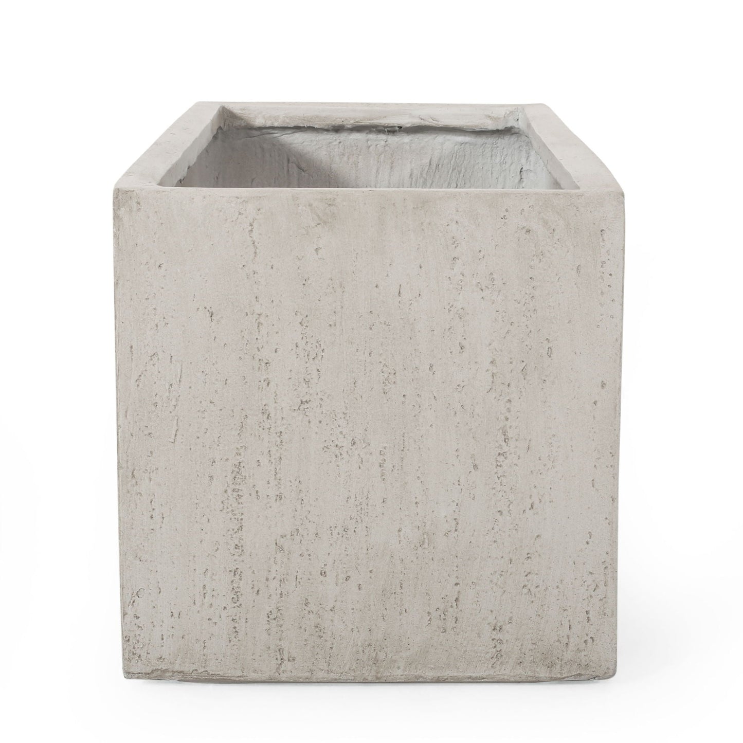 Modern Outdoor Planter concrete square planter in light gray with textured finish on Tampa Home & Garden Store