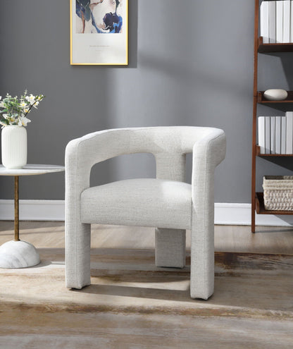 Lomas Boucle Side Chair set of 2 beige boucle upholstery, modern sculptural seating on Tampa Home & Garden Store