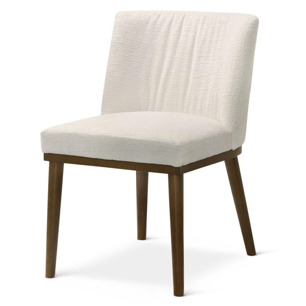 Mid-Century Dining Chair Set 2 with cream upholstery and solid wood legs by HouseOfZazla on Tampa Home & Garden Store