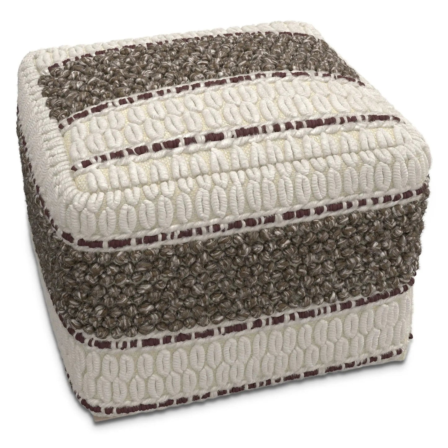 Grady Handcrafted Square Pouf for Living Room