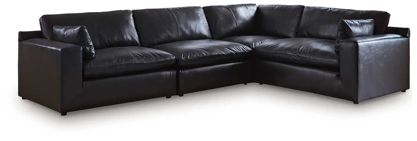 Emilia Sectional Sofa with Leather Accents