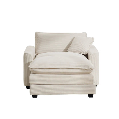 Classic Modern Comfortable Chair With Footstool
