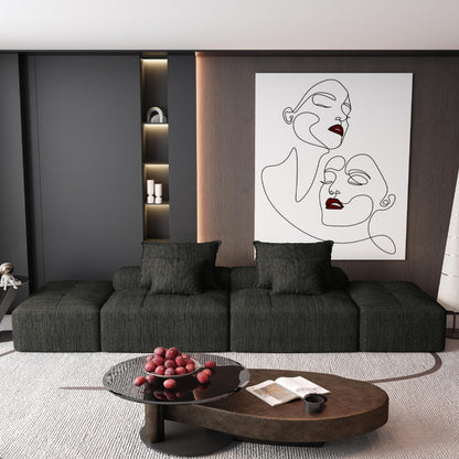 Modern oversized DIY modular sectional sofa with pillows in gray by HouseOfZazla on Tampa Home & Garden Store