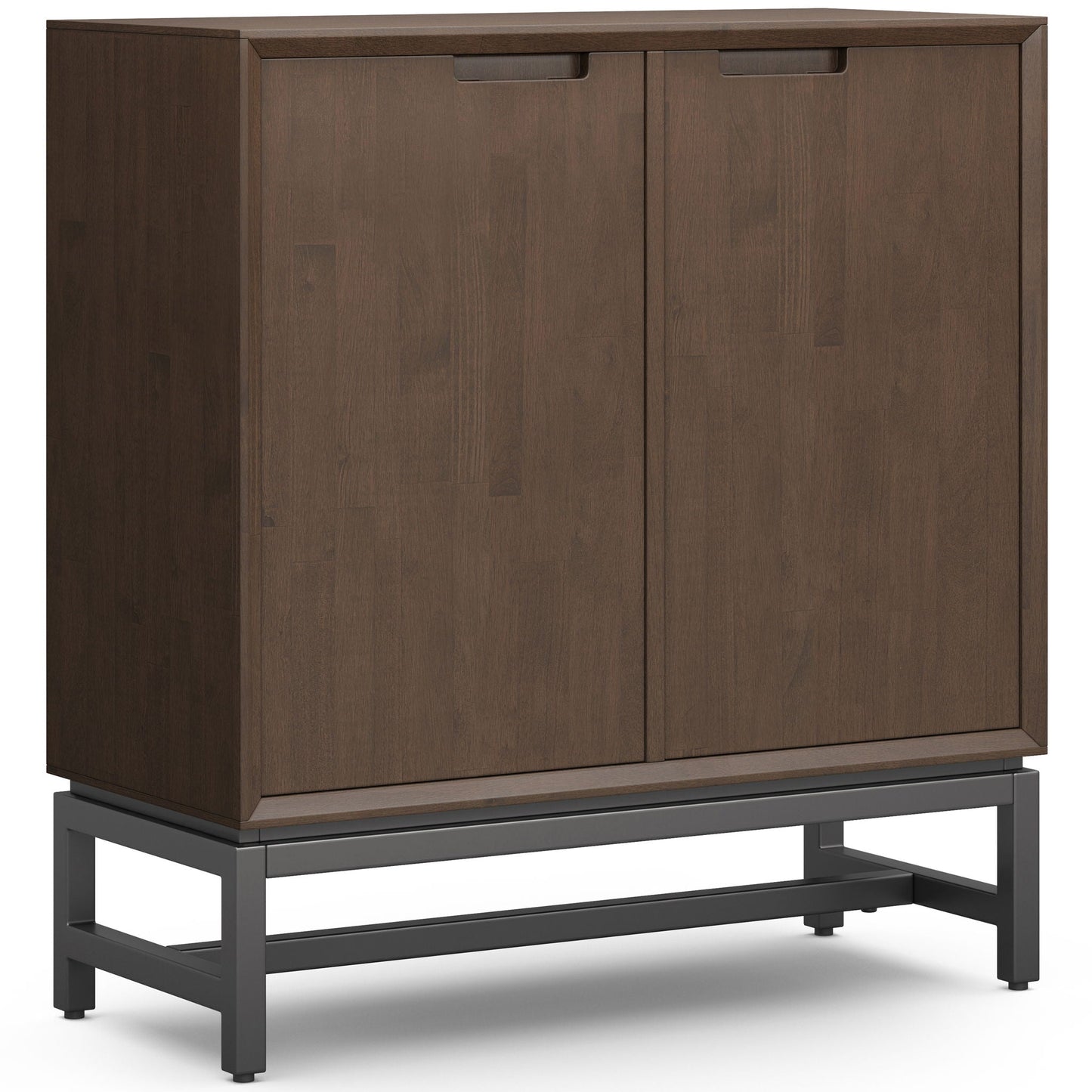 Banting Storage Cabinet, dark wood accent cabinet with gray metal base by HouseOfZazla on Tampa Home & Garden Store