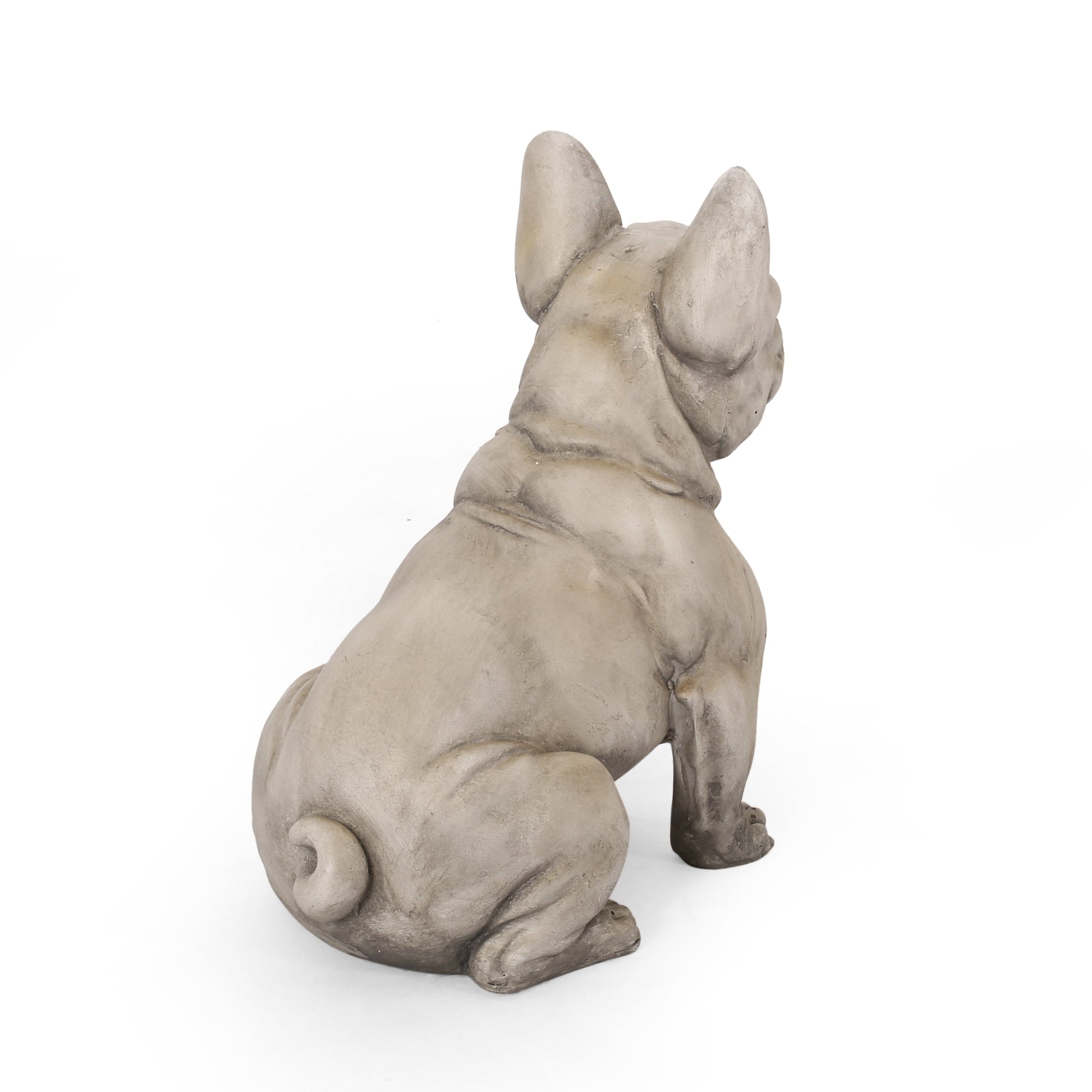 French Bulldog garden statue, outdoor dog sculpture in beige stone finish, HouseOfZazla on Tampa Home & Garden Store