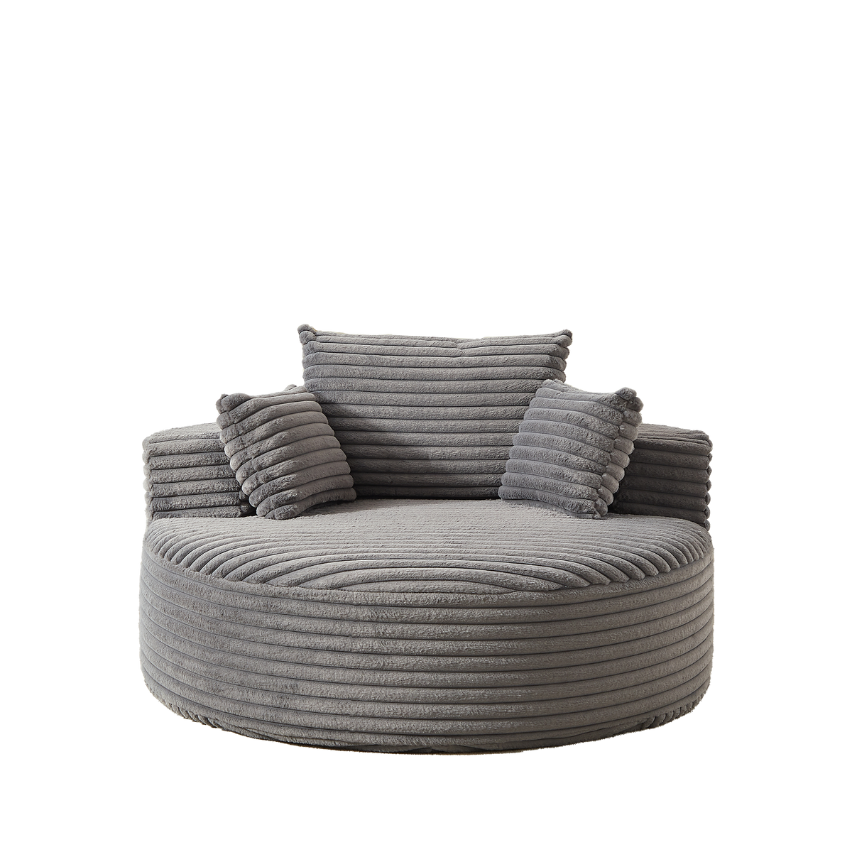 55' Corduroy Sponge Single Sofa gray corduroy upholstery by HouseOfZazla with plush cushions on Tampa Home & Garden Store