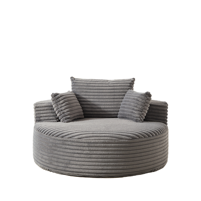 55' Corduroy Sponge Single Sofa gray corduroy upholstery by HouseOfZazla with plush cushions on Tampa Home & Garden Store