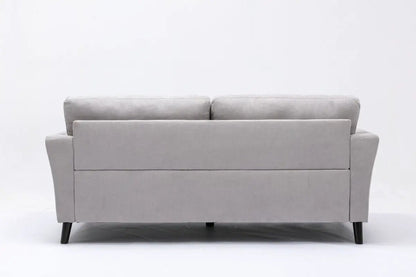 Damian Woven Fabric Sofa with Accent Pillows