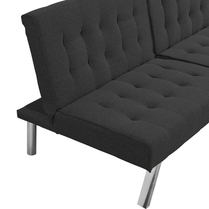 Modern Sofa Bed With Wood Frame and Steel Legs
