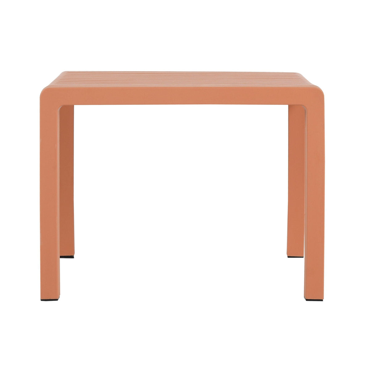 Orange waterproof two-piece outdoor patio table set with slatted top on Tampa Home & Garden Store