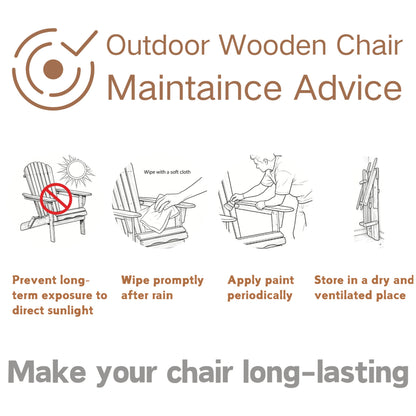 Oversize Wooden Folding Adirondack Patio Chair