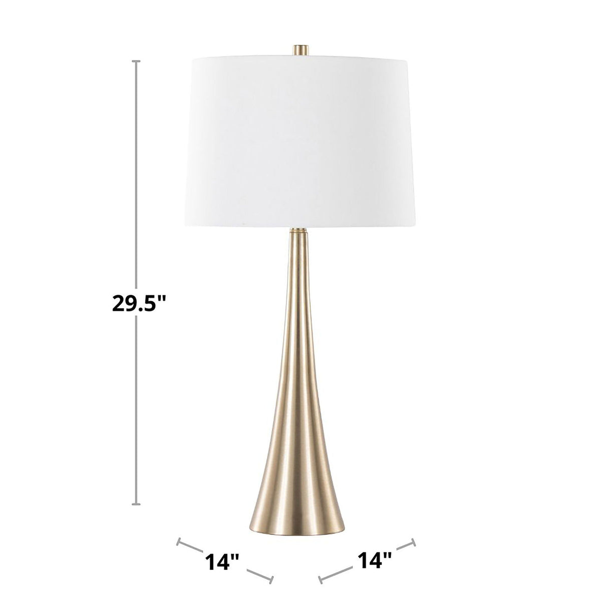 Diana contemporary table lamp set of 2 with white shade and brass base HouseOfZazla on Tampa Home & Garden Store