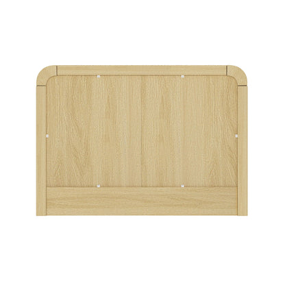 Two-drawer solid wood nightstand in light brown, HouseOfZazla modern minimalist accent furniture on Tampa Home & Garden Store