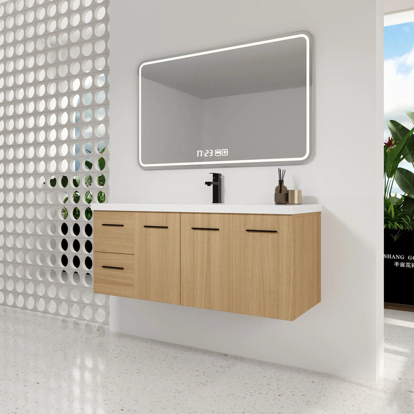 Floating Bathroom Vanity Sink and Modular Cabinet