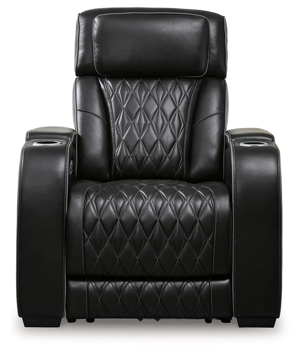 Boyington Power Recliner with adjustable headrest, black leather, Unique Piece Furniture on Tampa Home & Garden Store