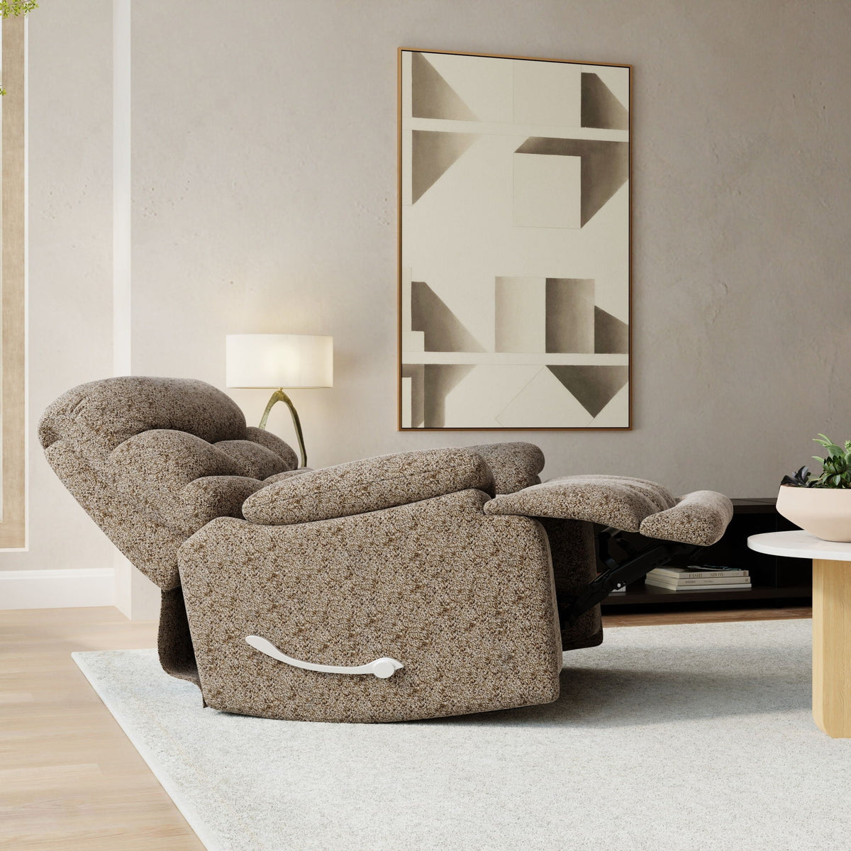 Modern Soft Fabric and Smooth Glider Recliner