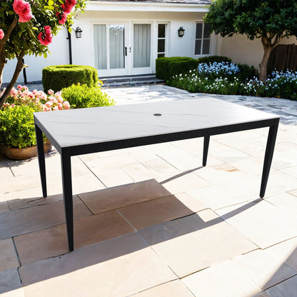 Outdoor Modern Patio Dining Table and Stone Top