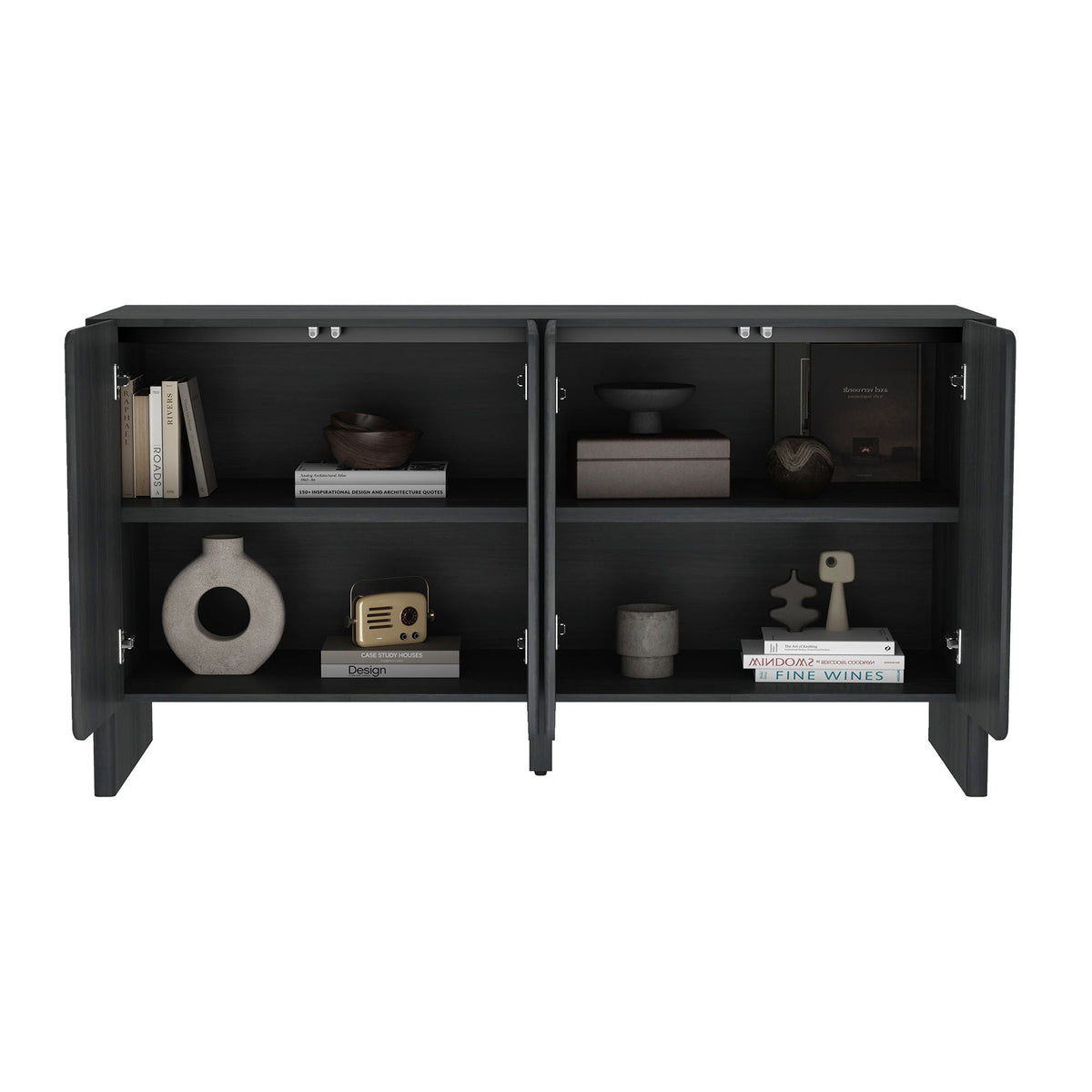 Linda sideboard with adjustable shelves and soft-close doors in dark gray HouseOfZazla on Tampa Home & Garden Store