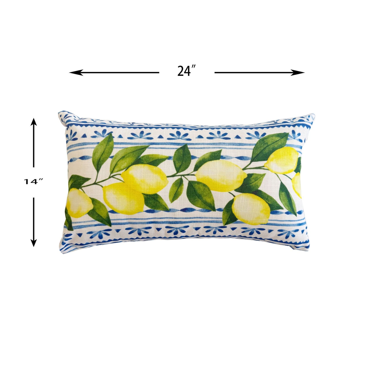 Summer Lemon Lumbar Pillow and Outdoor Cushion