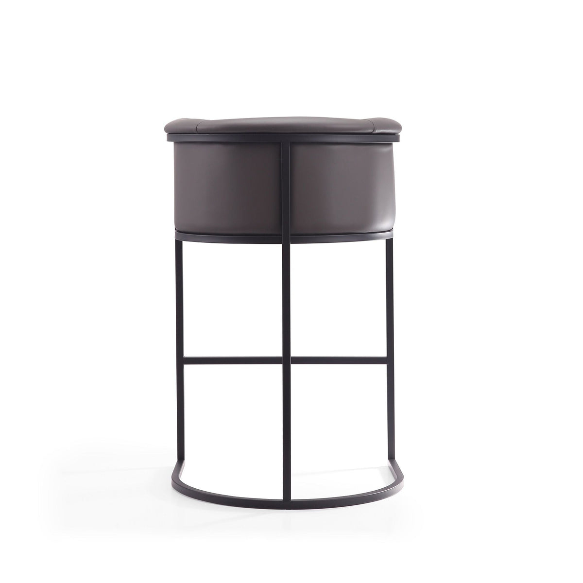 Cosmopolitan stool with upholstered dark gray seat and black metal frame, counter height on Tampa Home & Garden Store