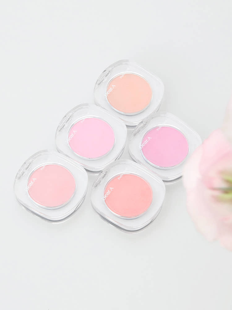 Dear.A Fluffy Blush face blusher set of 5 pastel shades in clear square cases Seoulia on Tampa Home & Garden Store