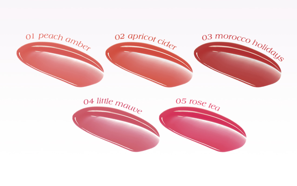 Dear.A Hydro Dewy Tint lip tint by Seoulia with 5-color swatches on Tampa Home & Garden Store