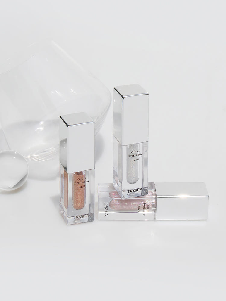 Dear.A vegan glitter eyeshadow liquids in champagne and silver, 3 tubes by Seoulia on Tampa Home & Garden Store