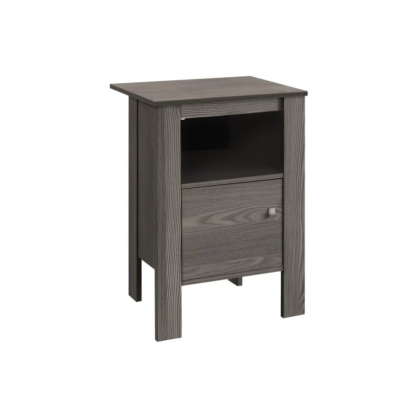 Accent Nightstand With Storage and Transitional