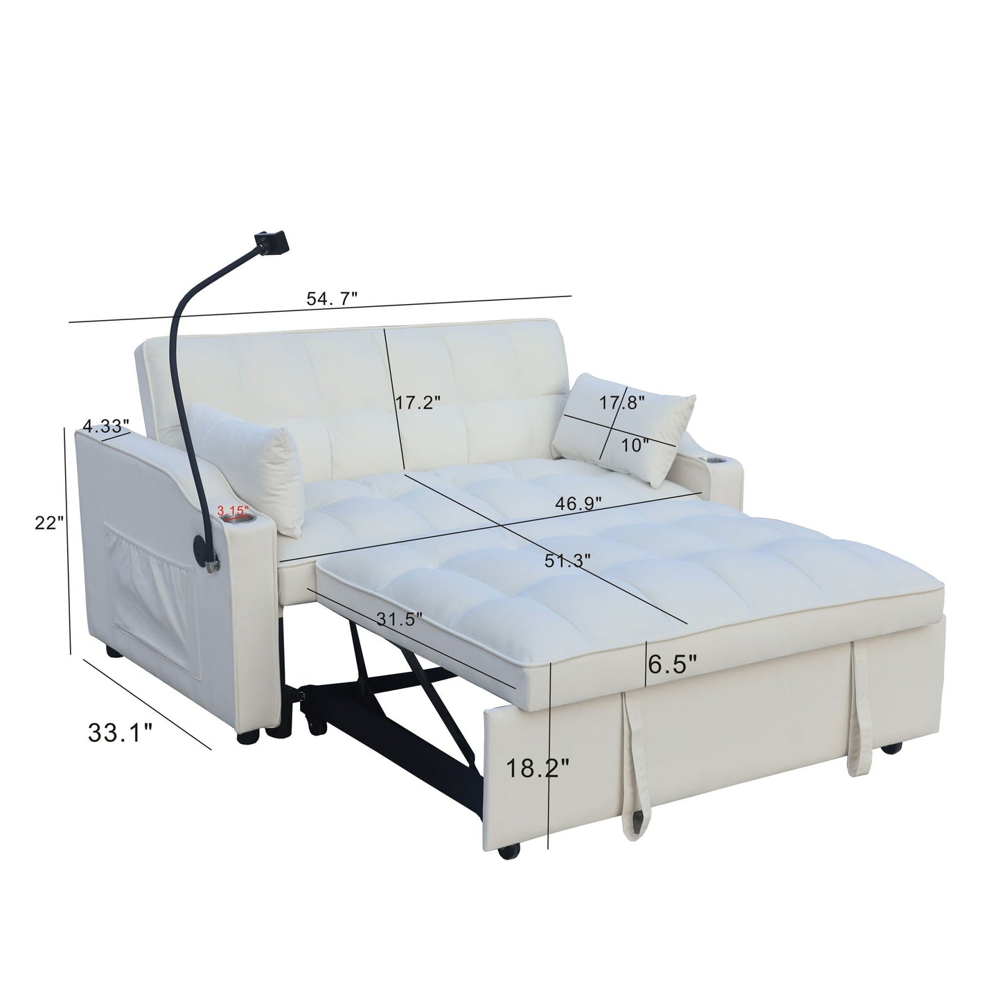 Modern Loveseat and Pullout Bed for Small Spaces
