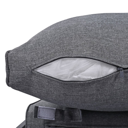 Gray textured outdoor sectional sofa cushion with visible zipper detail on Tampa Home & Garden Store