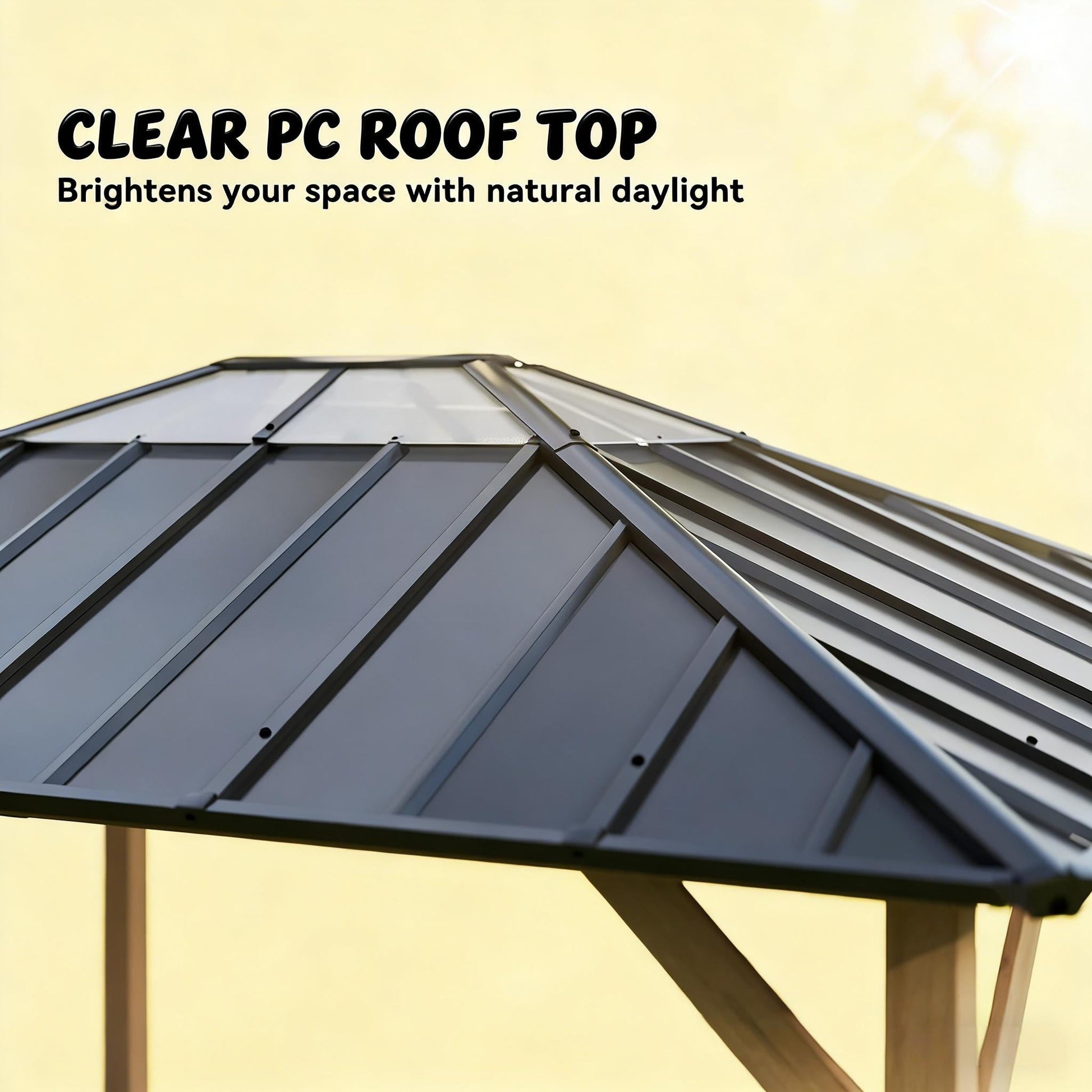 Spacious Outdoor Hardtop Gazebo by HouseOfZazla with gray metal roof panels on Tampa Home & Garden Store