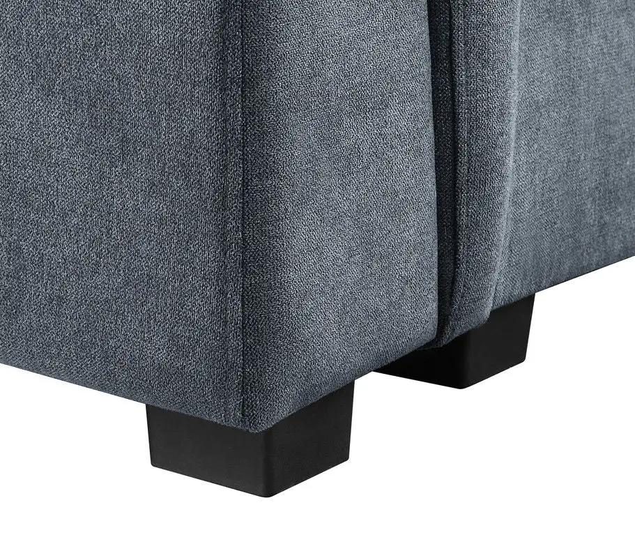 Isla fabric sectional sofa with ottoman in blue-gray upholstery by Unique Piece Furniture on Tampa Home & Garden Store