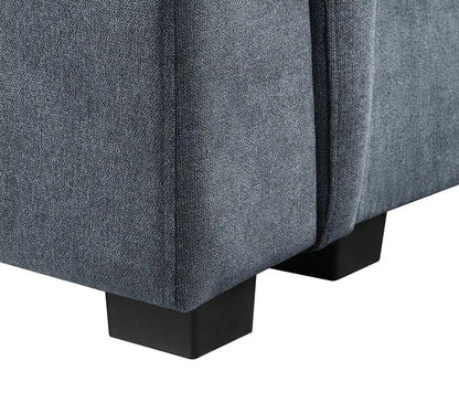 Isla fabric sectional sofa with ottoman in blue-gray upholstery by Unique Piece Furniture on Tampa Home & Garden Store