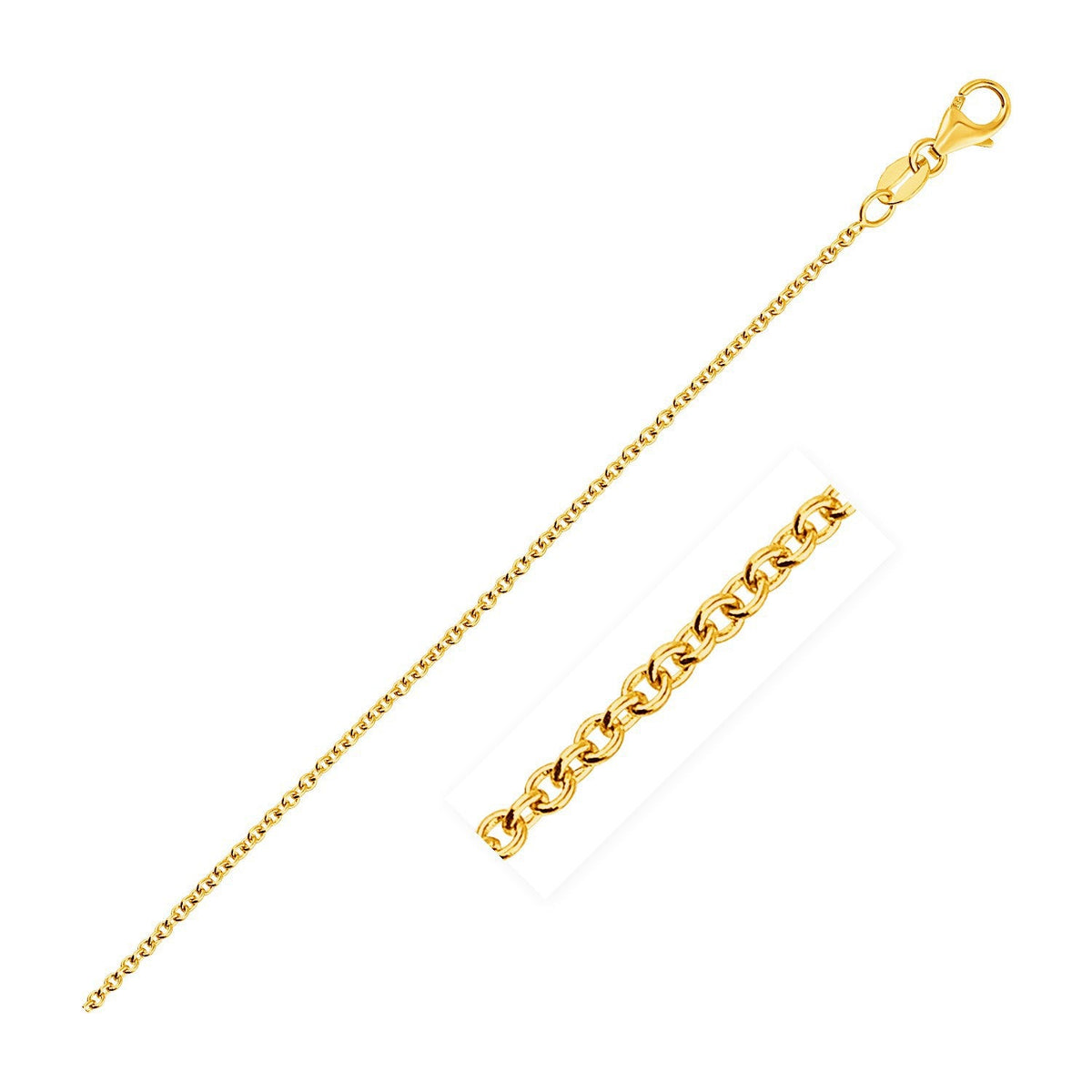 14k yellow gold round cable link necklace 1.3mm with lobster clasp Bids.com on Tampa Home & Garden Store