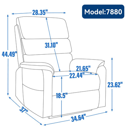 Grey cat-proof leather dual motor infinite-position power lift recliner chair HouseOfZazla 7880 on Tampa Home & Garden Store