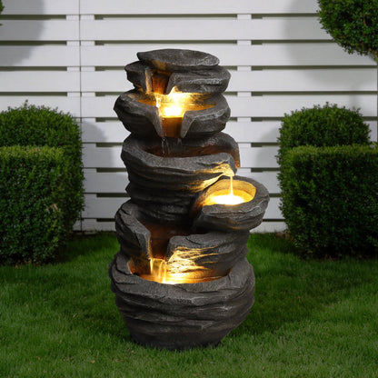 Outdoor Resin Waterfall Fountain for Garden