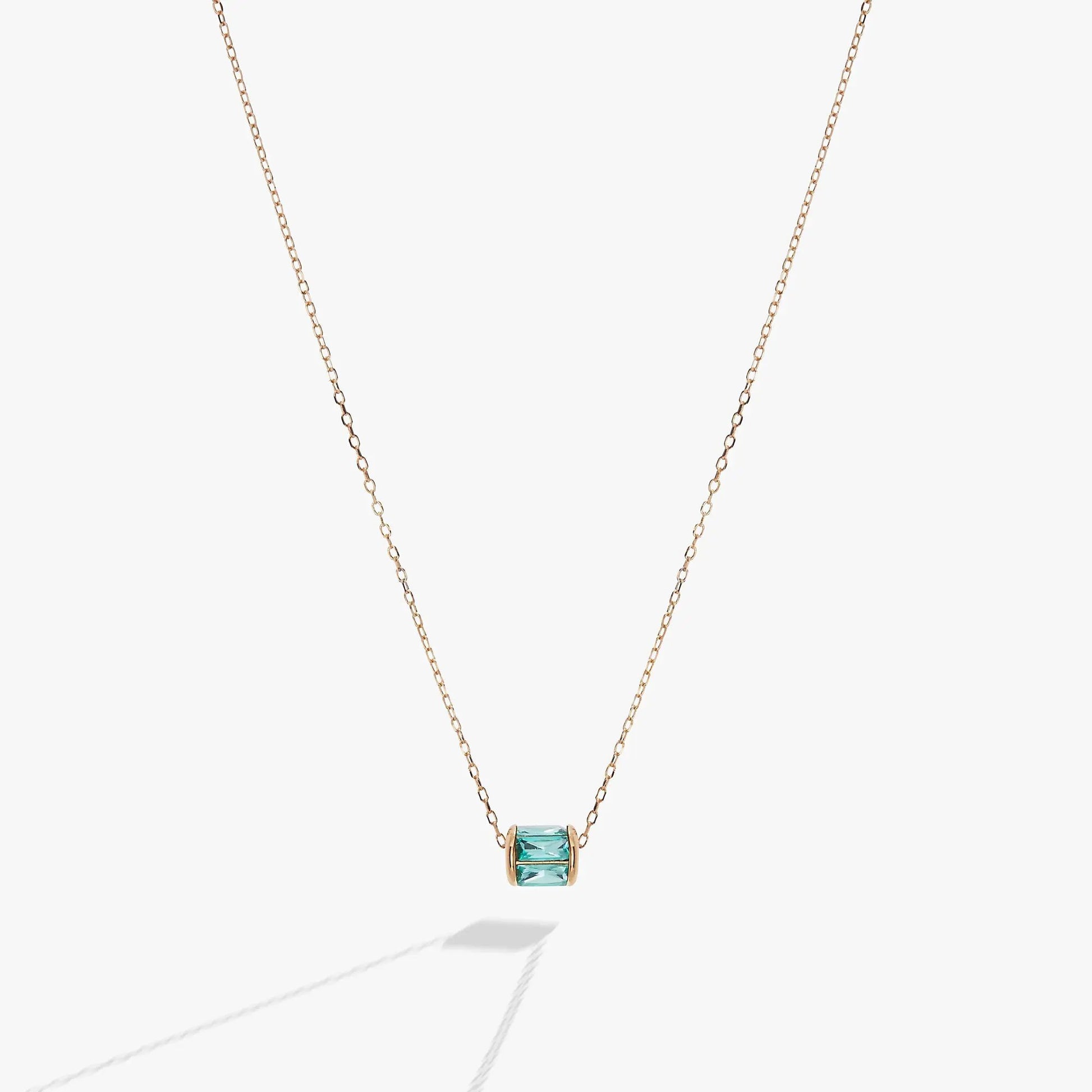 December Birthstone Precious Pendant Necklace with turquoise stones in goldtone rosegold chain on Tampa Home & Garden Store