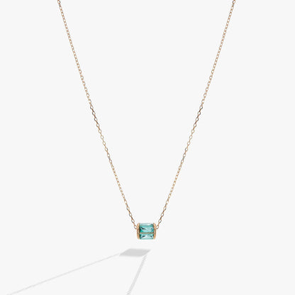 December Birthstone Precious Pendant Necklace with turquoise stones in goldtone rosegold chain on Tampa Home & Garden Store