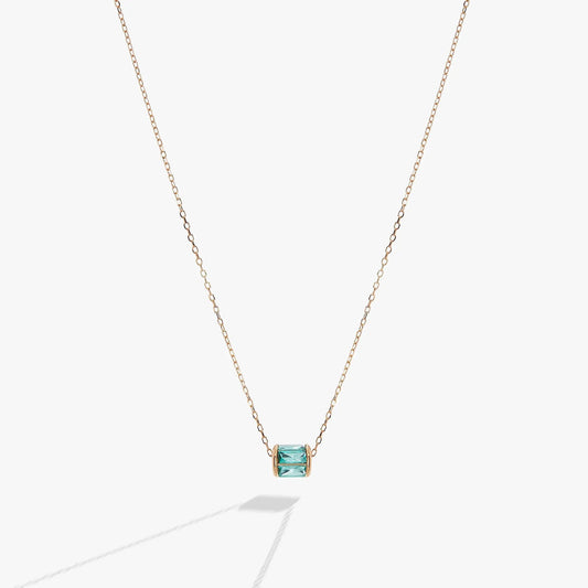 December Birthstone Precious Pendant Necklace with turquoise stones in goldtone rosegold chain on Tampa Home & Garden Store