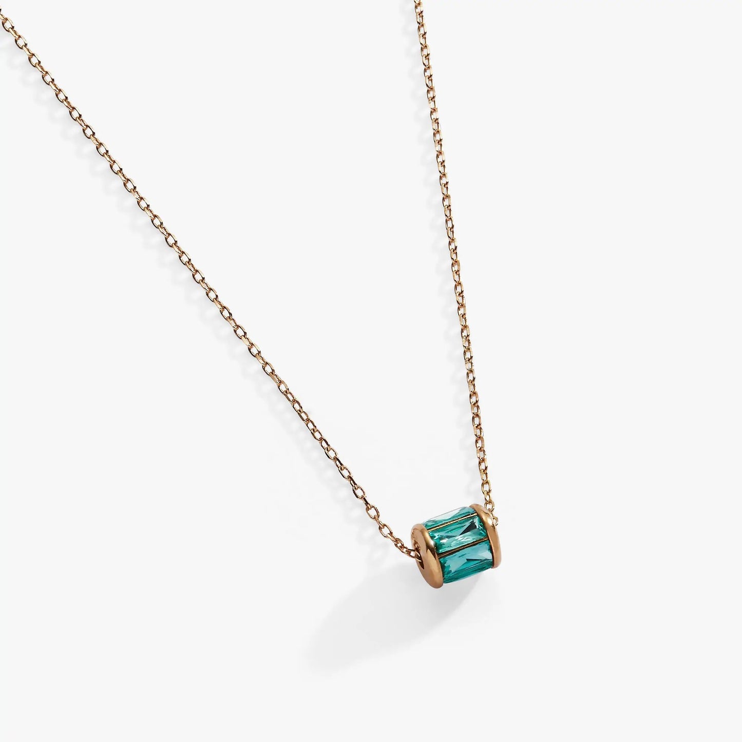 December Birthstone Pendant Necklace by Alex and Ani turquoise emerald-cut stone on gold chain on Tampa Home & Garden Store