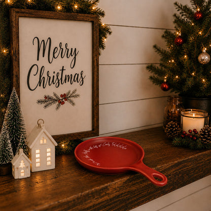 Deck the Halls & Carbs spoon rest red ceramic by Gia Roma on Tampa Home & Garden Store