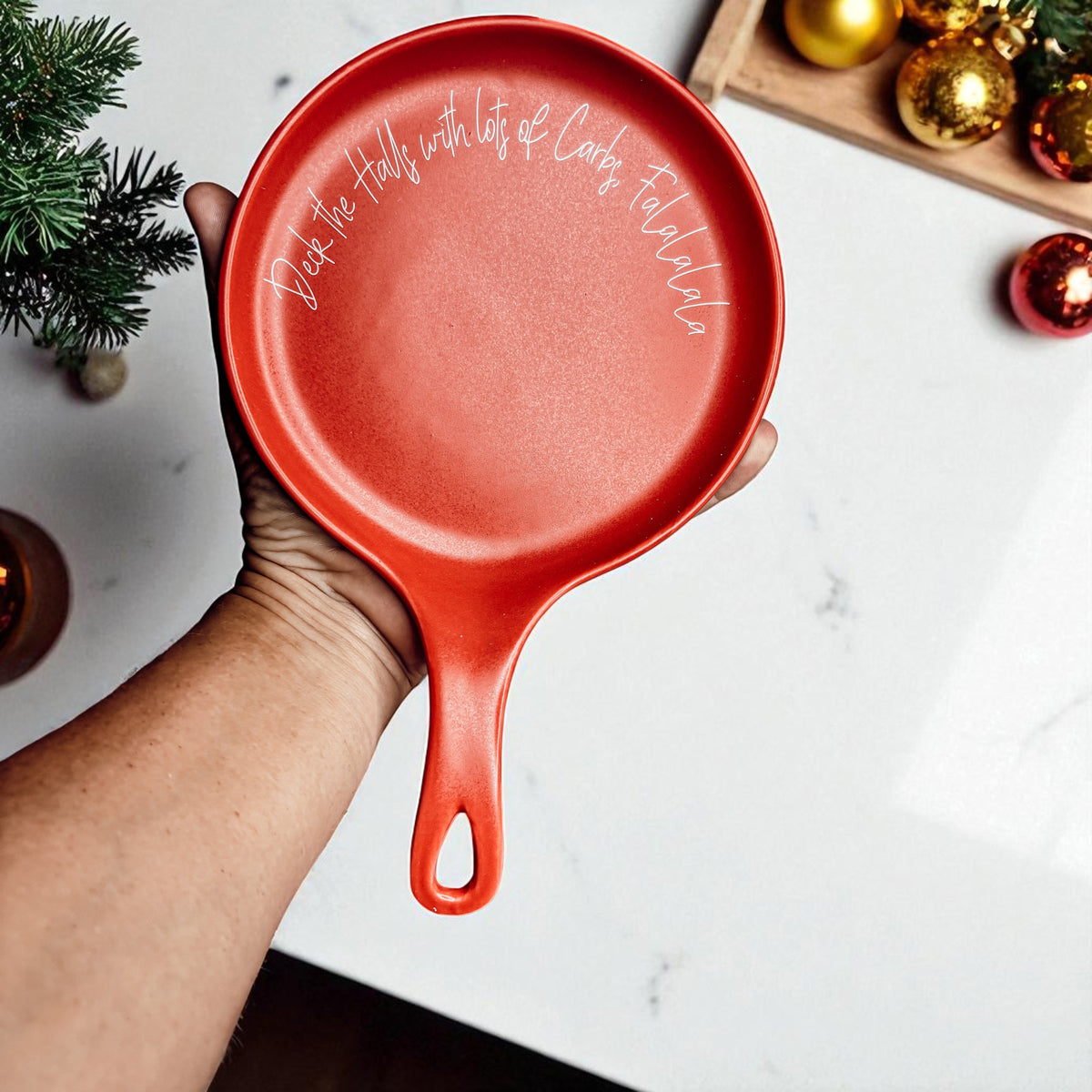 Deck the Halls & Carbs spoon rest red ceramic kitchen accessory Gia Roma on Tampa Home & Garden Store