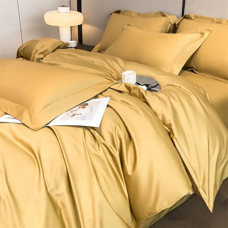Juego de cama de algodón egipcio de 1000 hilos con funda nórdica