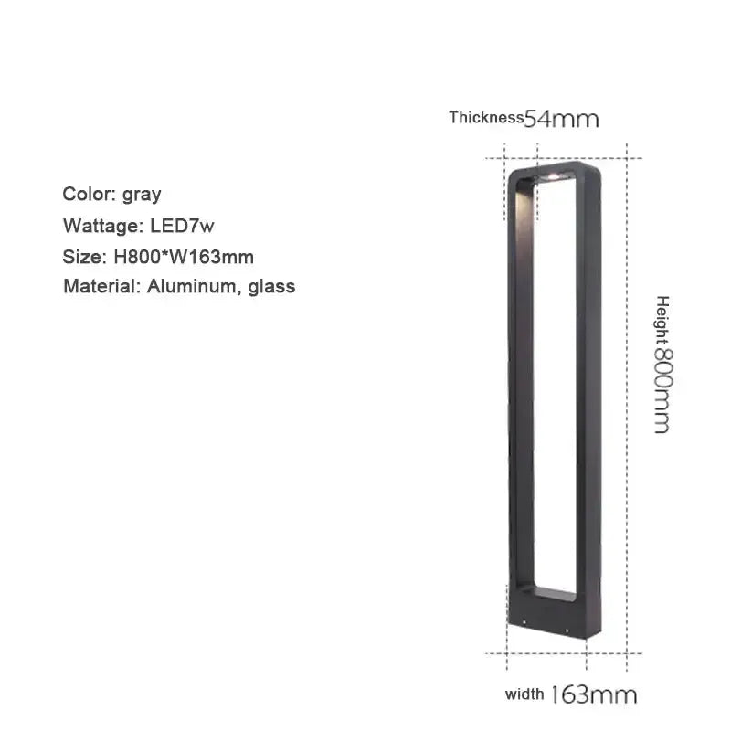 Modern gray LED aluminum garden bollard light for pathways by Decorbites on Tampa Home & Garden Store