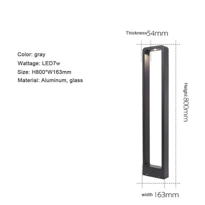 Modern gray LED aluminum garden bollard light for pathways by Decorbites on Tampa Home & Garden Store