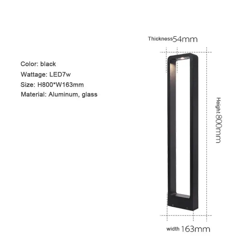Modern black LED aluminum garden bollard light for pathways, 7W LED, Decorbites on Tampa Home & Garden Store