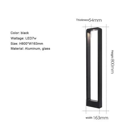 Modern black LED aluminum garden bollard light for pathways, 7W LED, Decorbites on Tampa Home & Garden Store