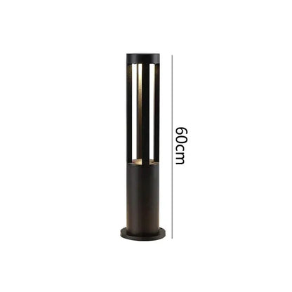 Modern gold aluminum LED garden light outdoor path lamp 60 cm tall black base on Tampa Home & Garden Store