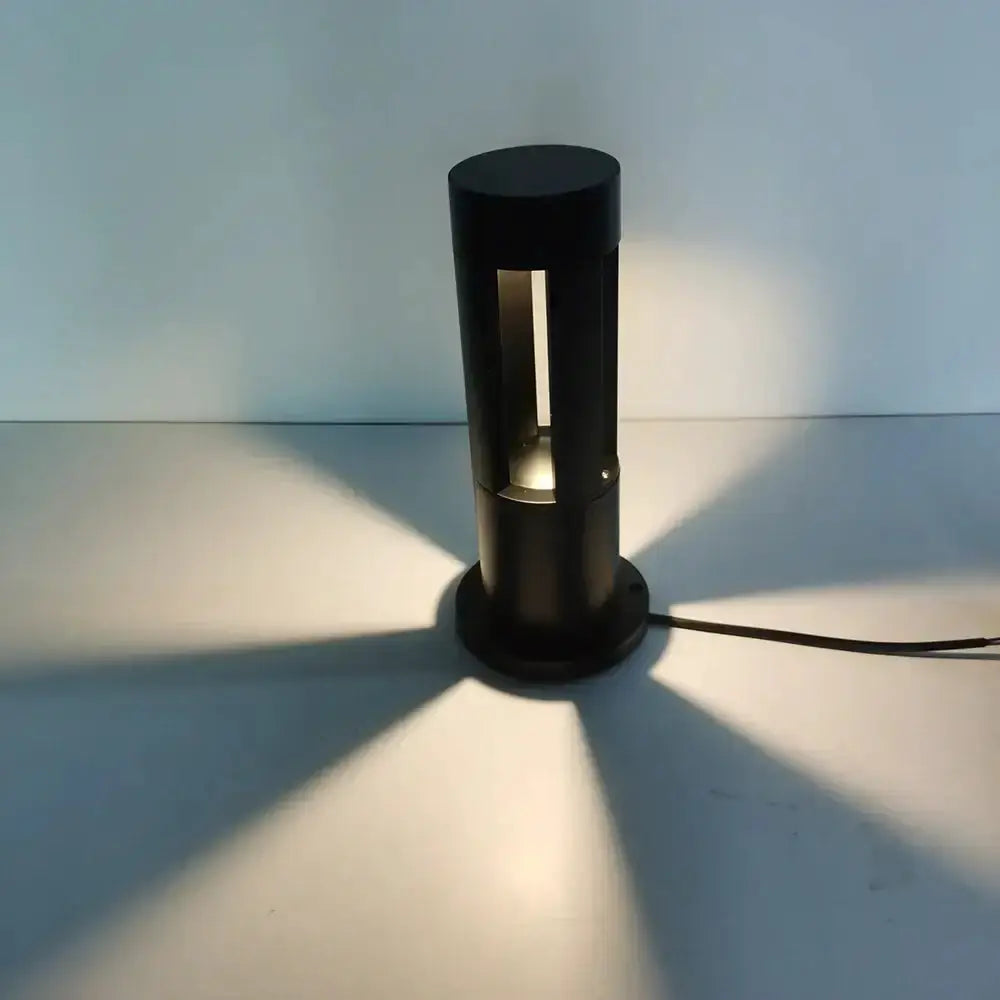 Decorbites modern gold aluminum LED garden path lamp, outdoor light with warm glow on Tampa Home & Garden Store
