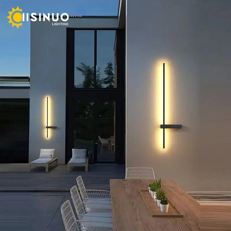 Modern minimalist black aluminum wall sconce (2) with vertical bar design, warm glow Decorbites on Tampa Home & Garden Store